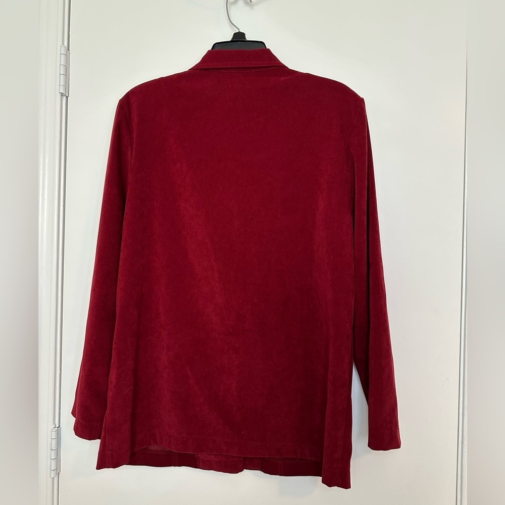 Vintage Briggs Red Faux Suede Shacket Coat Y2K Retro Oversized Blazer Size M - Picture 3 of 10